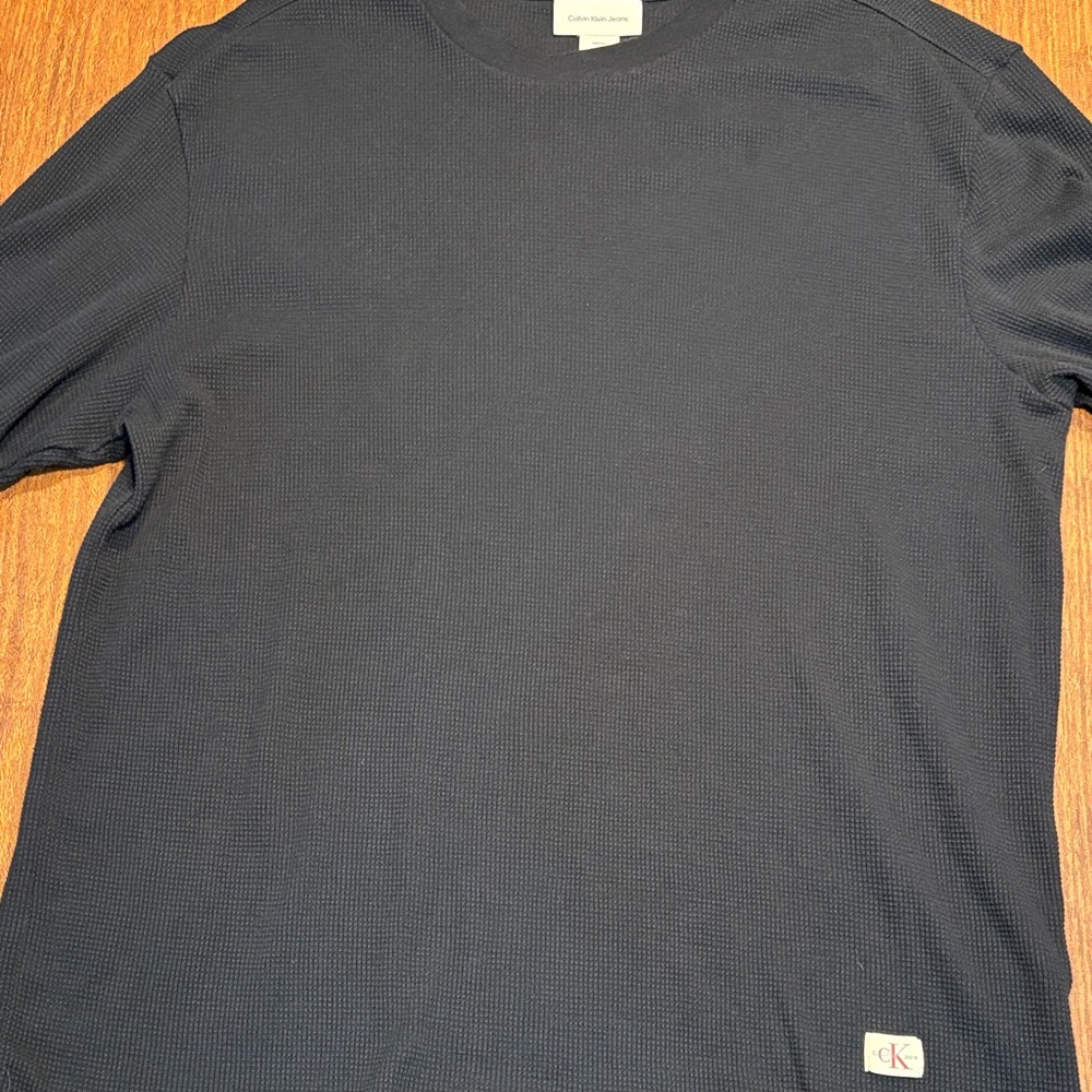 Calvin Klein Men's Black Long Sleeve Thermal Tee